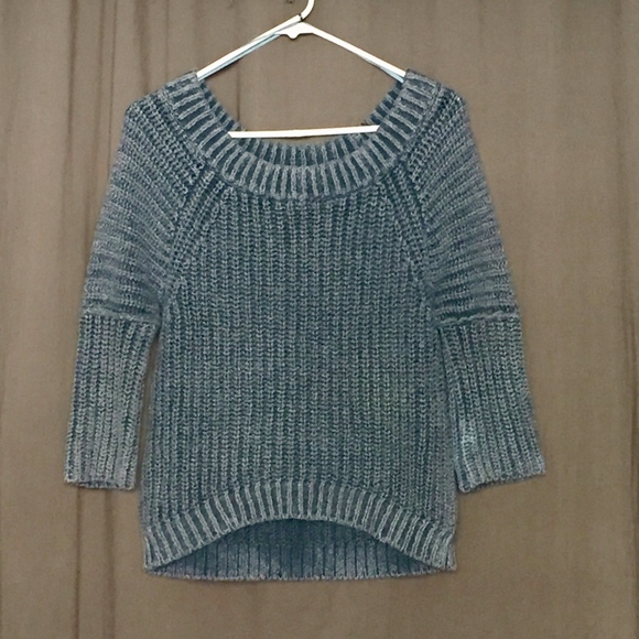 Free People Sweaters - Free People XS Cropped 3/4 Sleeve Blue Sweater